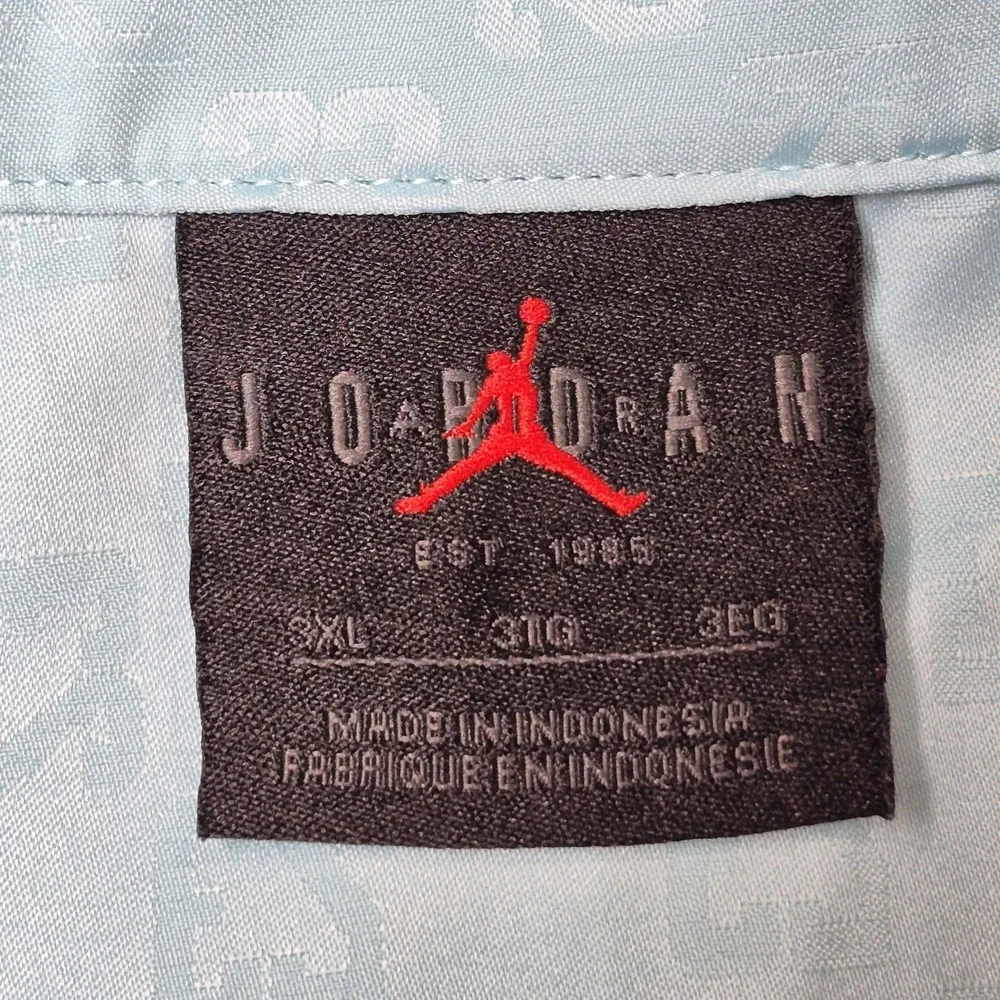 Nike Jordan Essentials Men's 3XL Blue 23 Monogram Camp Collar Button Up Shirt